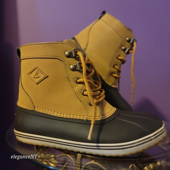 Sperry Little Boy's Bowline Tan Duck Boots Sz: 3M - Picture 9 of 10